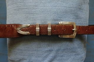 Vintage Douglas Magnus Sterling Silver 4 - Piece Belt Buckle Set,  Sz 40 Belt
