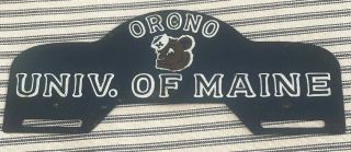 Vintage University Of Maine At Orono Automobile Car License Plate Tag Topper
