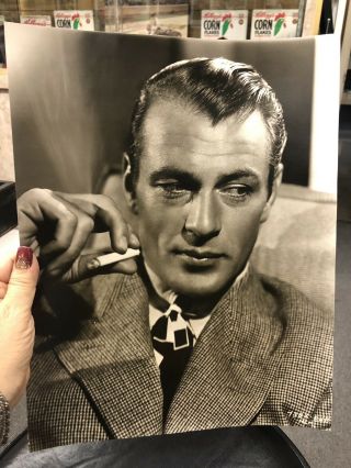 Vintage 11 X 14 Glamour Photo Picture Gary Cooper Double Thick