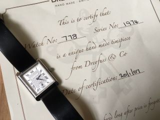Dreyfuss & Co Ladies Watch Series 1974 Box & Papers Tank Style Swiss Wristwatch 2