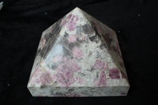 Top 5090g Natural Rare Red Tourmaline Quartz Crystal Pyramid Healing & B42