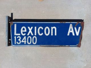 Vintage Street Sign Lexicon Ave Blue Los Angeles Metal Street Sign Rusty