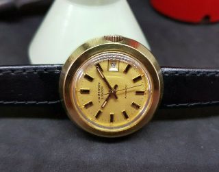 Vintage J.  W.  Benson London Gp Gold Dial Automatic Ladies Watch