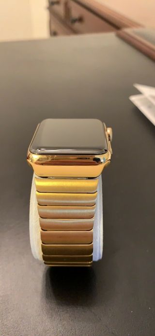 Rare 24k Gold Plated Apple Watch Series 2 42mm With Gold Apple Bracelet