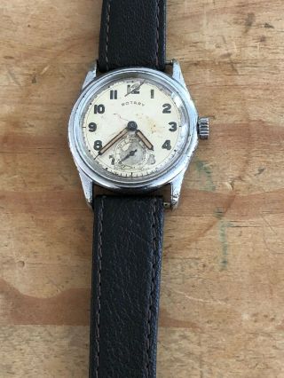 Vintage Rotary Military Watch With Sub Seconds Dial 15 Jewels 1945 Fwo