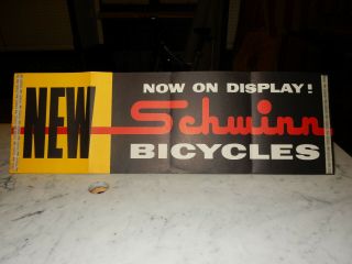 Vintage Schwinn Bicycle Advertising Banner - Now On Display
