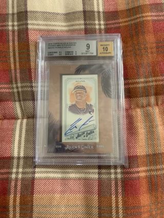 2018 Topps Allen & Ginter Ronald Acuna Auto Autograph Rookie Rc Bgs 9/10 Rare