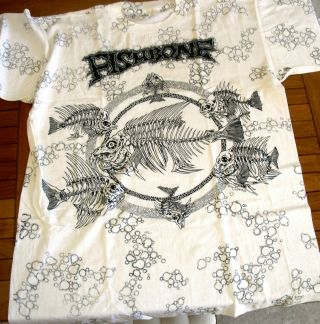 Pushead Punk Skate Rock Rare Vintage Fishbone All Over T - Shirt Size Xl