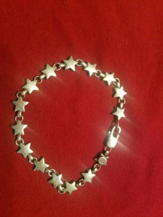 Tiffany & Co.  Vintage Sterling Silver Chain Of Stars Link Bracelet 7.  5