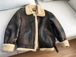 Vintage Aviation Co.  B - 3 Shearling Lined Leather Air Force Jacket Size 40