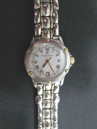 Vintage Maurice Lacroix 18k & Stainless Steel Ladies Quartz Watch 79727 Ec