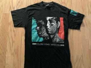 Vintage 80’s 1989 The Rolling Stones Tattoo You Tour Concert T - Shirt M