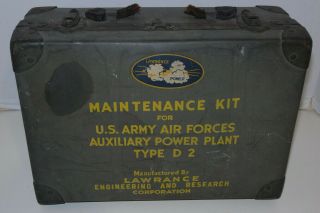 Vtg Wwii Us Army Air Force Maintenance Kit Box Heavy Duty For Aux Power Plant