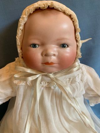 Antique German Bye - Lo Baby Doll Bisque Head Grace Putnam 14 " Cloth Body Vgc