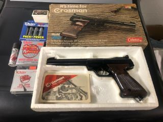 Vintage Crossman Model 454 Co2 Bb Air Pistol Gun Bb - Matic Box Paperwork