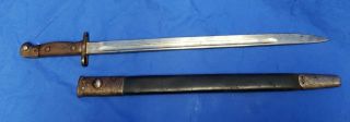 Vintage Wwi 1907 British Lee Enfield Bayonet With Scabbard Smle Pattern