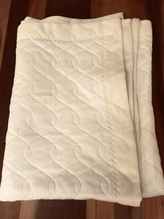 Vintage Baby Blanket Crib Quilted Trifill Yellow Acetate Silky Edge Unisex B1