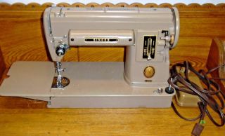 Vintage Tan Singer Sewing Machine 301a In Case