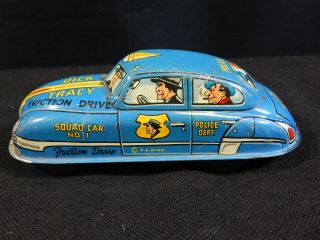 Vintage Marx Toys Dick Tracy Friction Drive Police Car Tin Litho