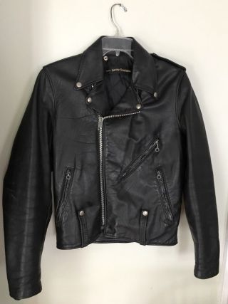 Amf Harley - Davidson Cycle Champ Leather Jacket Vintage 1970s Size 38 Regular