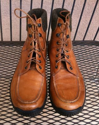 Vintage Ralph Lauren Brown Leather Ankle Boots Men 