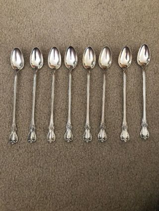 Towle Old Master Vintage Sterling Silver Set 8 Extra Long Iced Tea Spoons