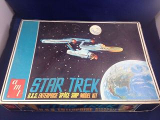 Vintage Star Trek U.  S.  S.  Enterprise Starship Amt Model Kit S951 - 250 1968