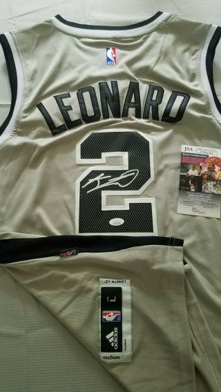 Kawhi Leonard Signed Grey Jersey San Antonio Spurs Autographed Swingman Rare