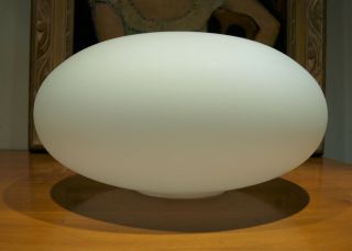 Vtg Laurel Mushroom Shade Mid - Century Modern Table Lamp Floor Light Glass Globe
