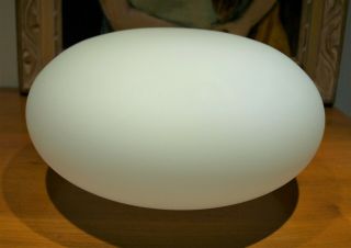 VTG Laurel Mushroom Shade Mid - Century Modern Table Lamp Floor Light Glass Globe 2