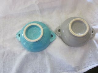 2 Vintage Fiesta Cream Soup Bowl (1938 - 1959) - Fiestaware - - Gray & Turquoise 2