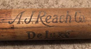 Antique 1915 - 1920 A.  J.  Reach Co.  Reach Deluxe Model A5 Baseball Bat 33” Vtg