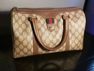 Authentic Vintage Gucci Boston Bag Doctor Bag Made In Italy
