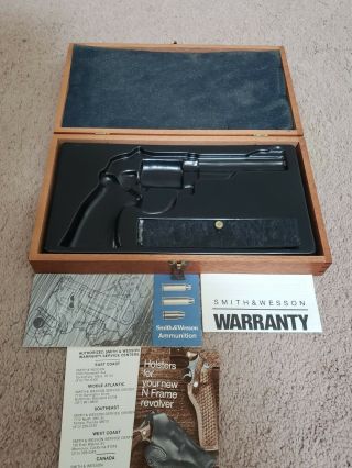 Vintage Smith And Wesson.  44 Magnum Presentation Wood Box / Case,  With Paperwork
