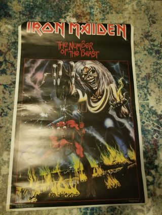 Iron Maiden The Number Of The Beast 1982 Poster Rare