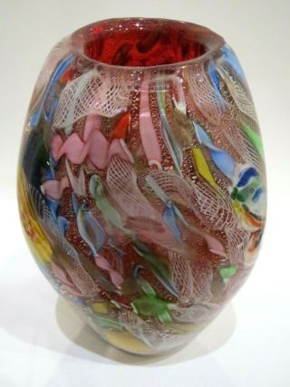 Rare Large Vintage Murano - AVeM ' TUTTI FRUTTI ' Glass Vase 7