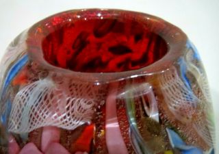 Rare Large Vintage Murano - AVeM ' TUTTI FRUTTI ' Glass Vase 8