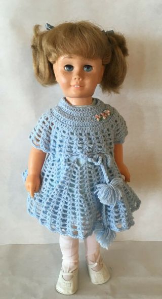 Vintage Mattel Chatty Cathy 20” No.  5,  Blonde,  Hard Face,  Piggy,  Blue Eyes 1960s