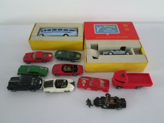 Vintage Triang Minic Motorways Cars 2 Boxed Humber Snipe Bus Coach Racing