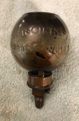 Vintage 1878 Cincinnati Brass Glass & Brass Drip Oiler - for Elevator 2