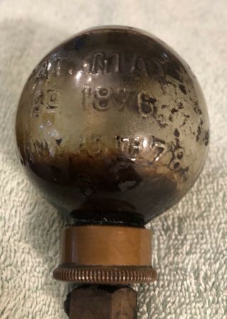 Vintage 1878 Cincinnati Brass Glass & Brass Drip Oiler - for Elevator 3