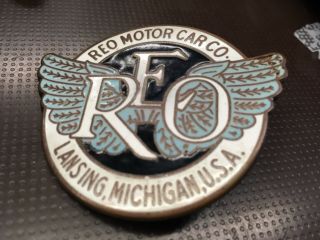 Vintage Reo Motor Car Co.  Badge - 2.  50 X 2 " Lansing,  Mi