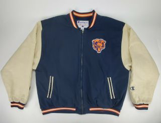 Vintage Chicago Bears Champion Zip Up Jacket Size Xxl
