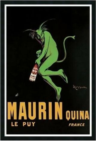 Maurin Quina 1920 Vintage Framed Wall Art By Leonetto Cappiello 25.  5w X 37h