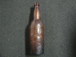 Vintage Blob Beer Bottle From Monroe Brewery Monroe Wisconsin Wis Wi.