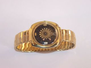Vintage Ernest Borel Automatic Cocktail Kaleidoscope Gold Plated Men ' s Watch 7