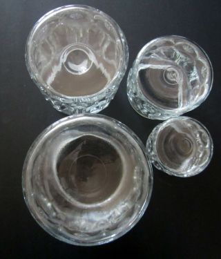 Vtg LE Smith Set of 4 Moon & Stars Clear Canister Glass Jar Set with Lids JF 3