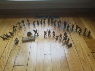 Lead Vintage 1930 - 1950 Barclay Toy Soldiers 35 Soldier Set