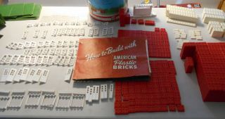 Vintage Halsam American Plastic Bricks Set 755 over 900 Pics.  Canister & Inst. 2
