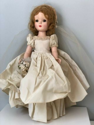 Vintage Madame Alexander 15 " Bride Doll Wendy In Wedding Gown